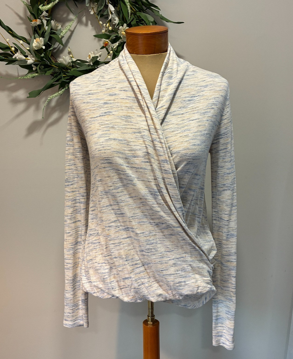 Anthropologie Saturday Sunday Wrap Pullover Top Draped Front, Size XS